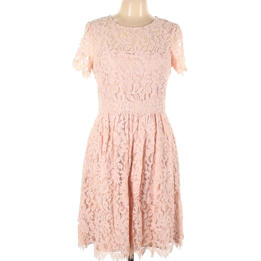 Eliza J blush lace dress